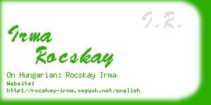 irma rocskay business card